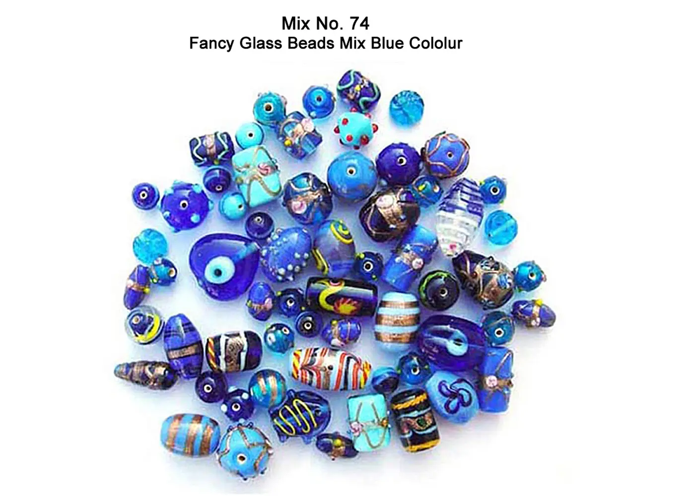 Fancy Glass Beads in Blue color